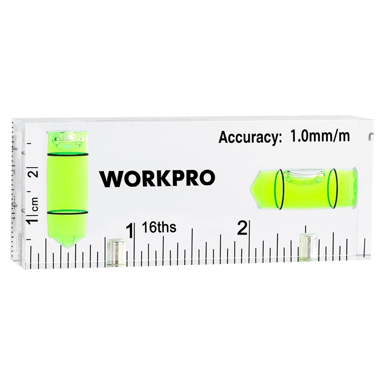 Nivel Mini Magnético WORKPRO 3 Pulgadas con 2 Burbujas