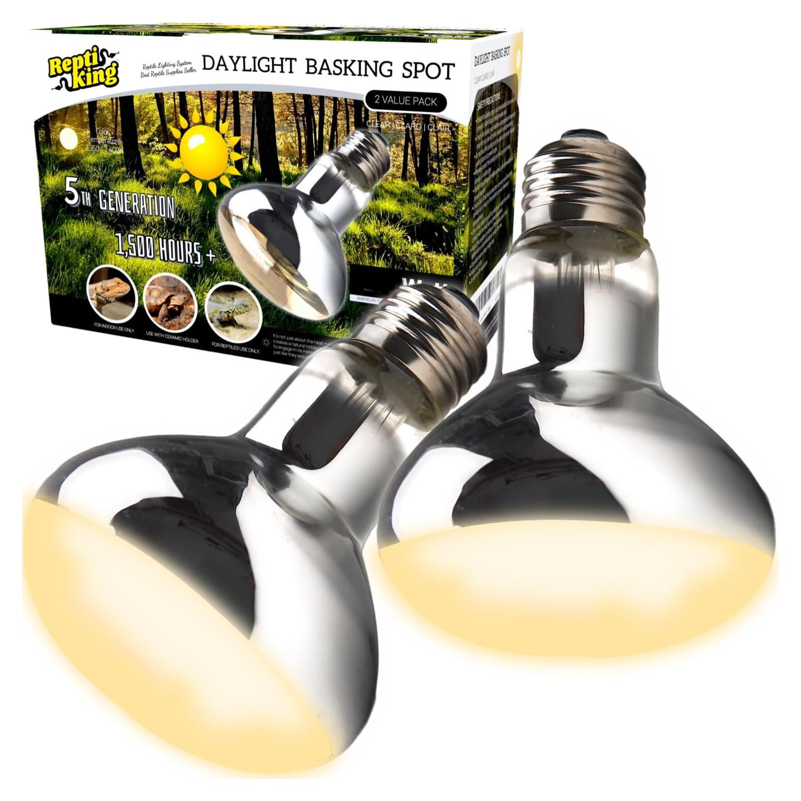 Bombilla de Calor Diurna ReptiKing 75W para Reptiles - Paquete de 2