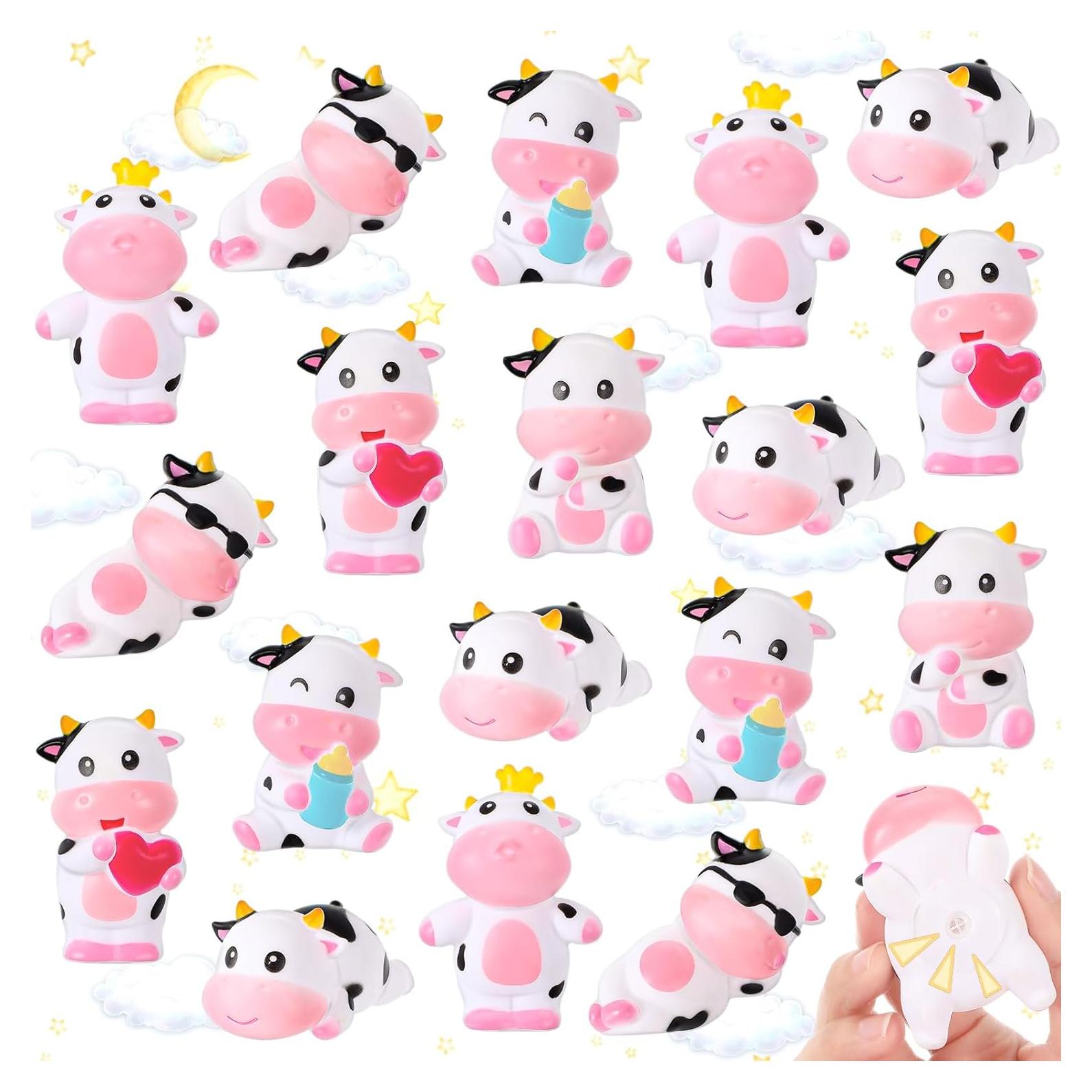 Juguetes de Baño 24 Pcs Vacas de Goma Jenaai 7 cm