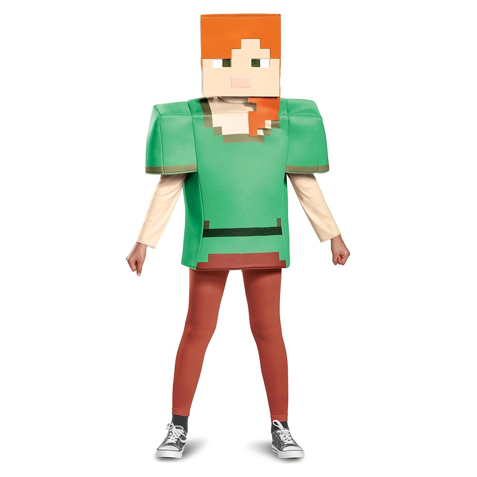 Disfraz Clásico de Alex Minecraft - Túnica y Máscara, Pequeño