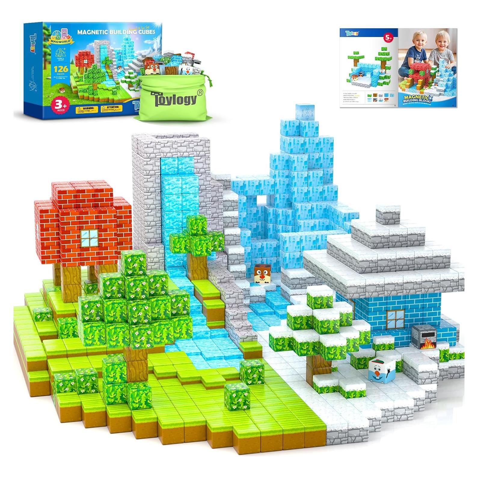 126PCS Bloques Magnéticos Toylogy Bosque y Hielo - Juguete STEM