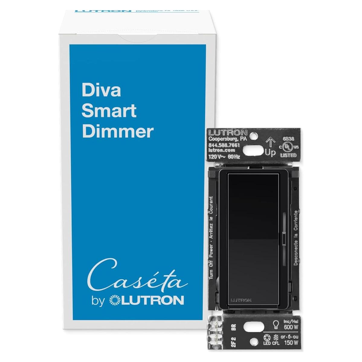 Interruptor Regulador Inteligente Lutron Diva Caséta Negro