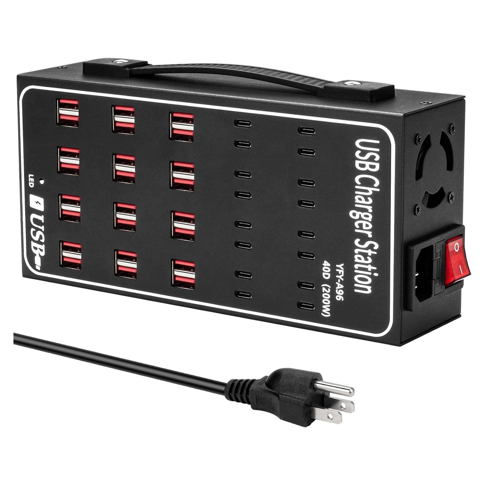 Estación de Carga USB Múltiple RUANSZZ 40 Puertos 200W