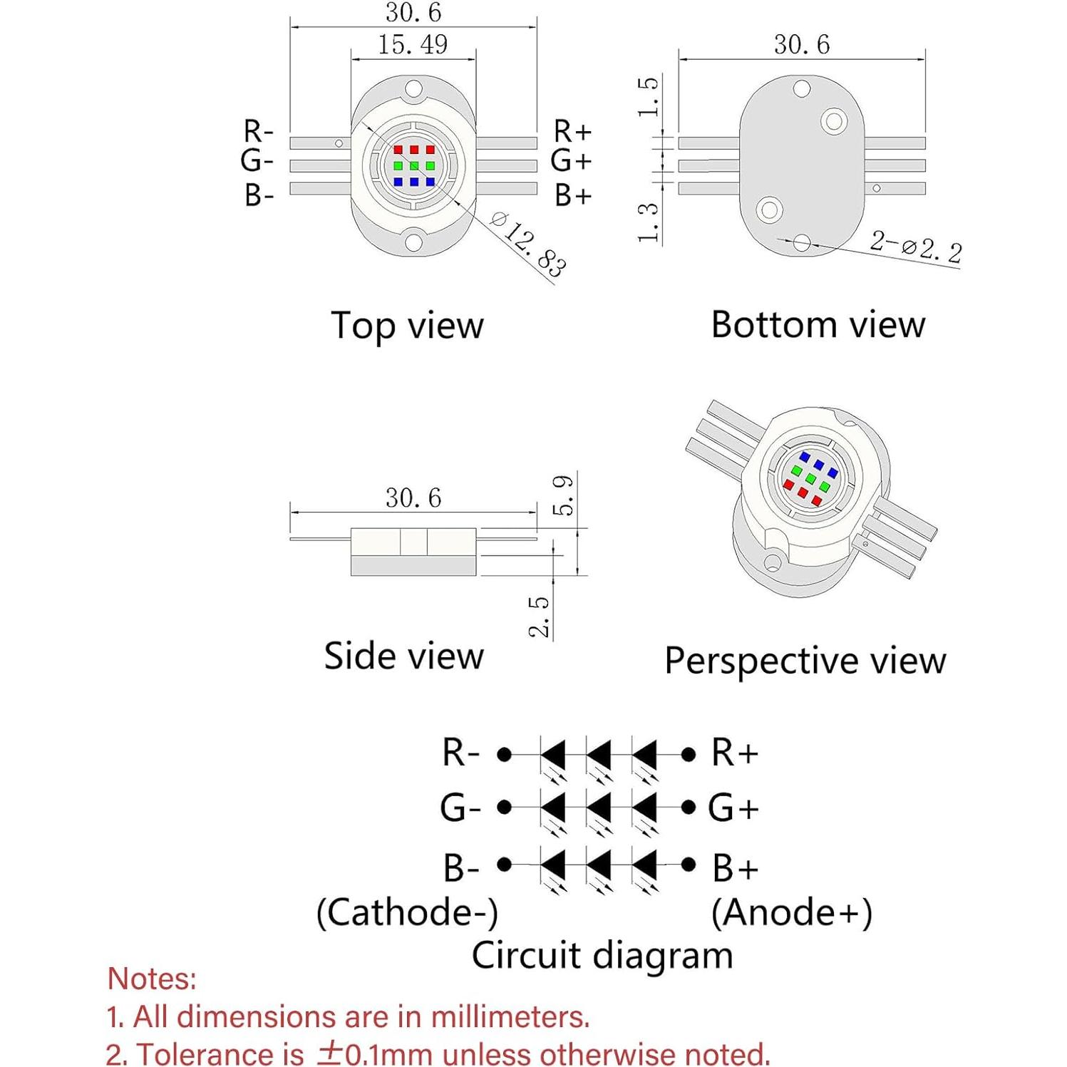 Módulo LED COB 10W RGB LEDGUHON para Iluminación DIY