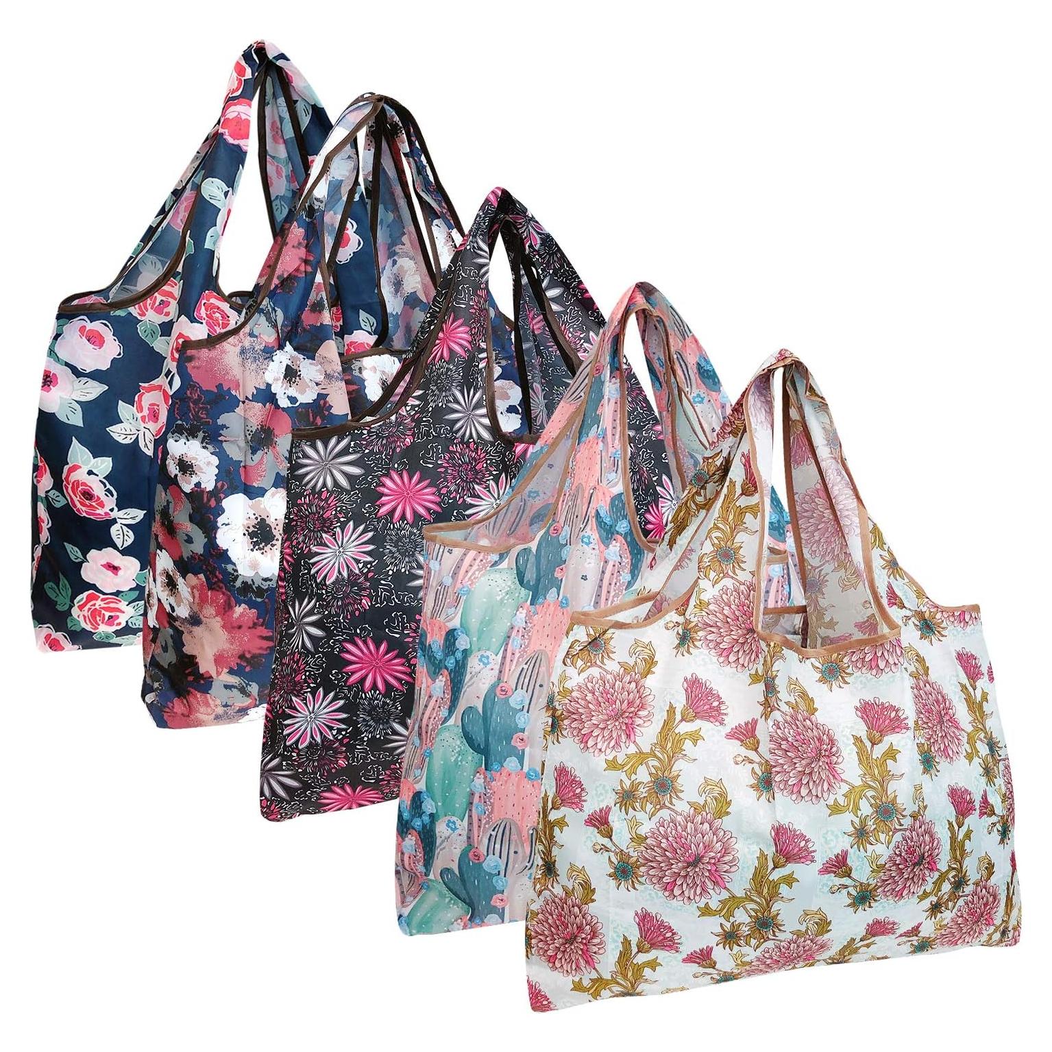 Bolsa Grande Plegable Allydrew de Nailon Reutilizable - 5 Pzas