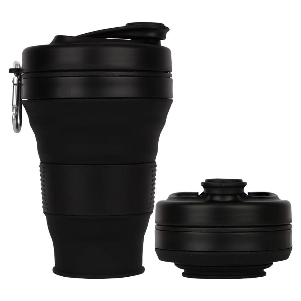 Taza de Camping Plegable UNNESTAR 600ml Silicona con Popote