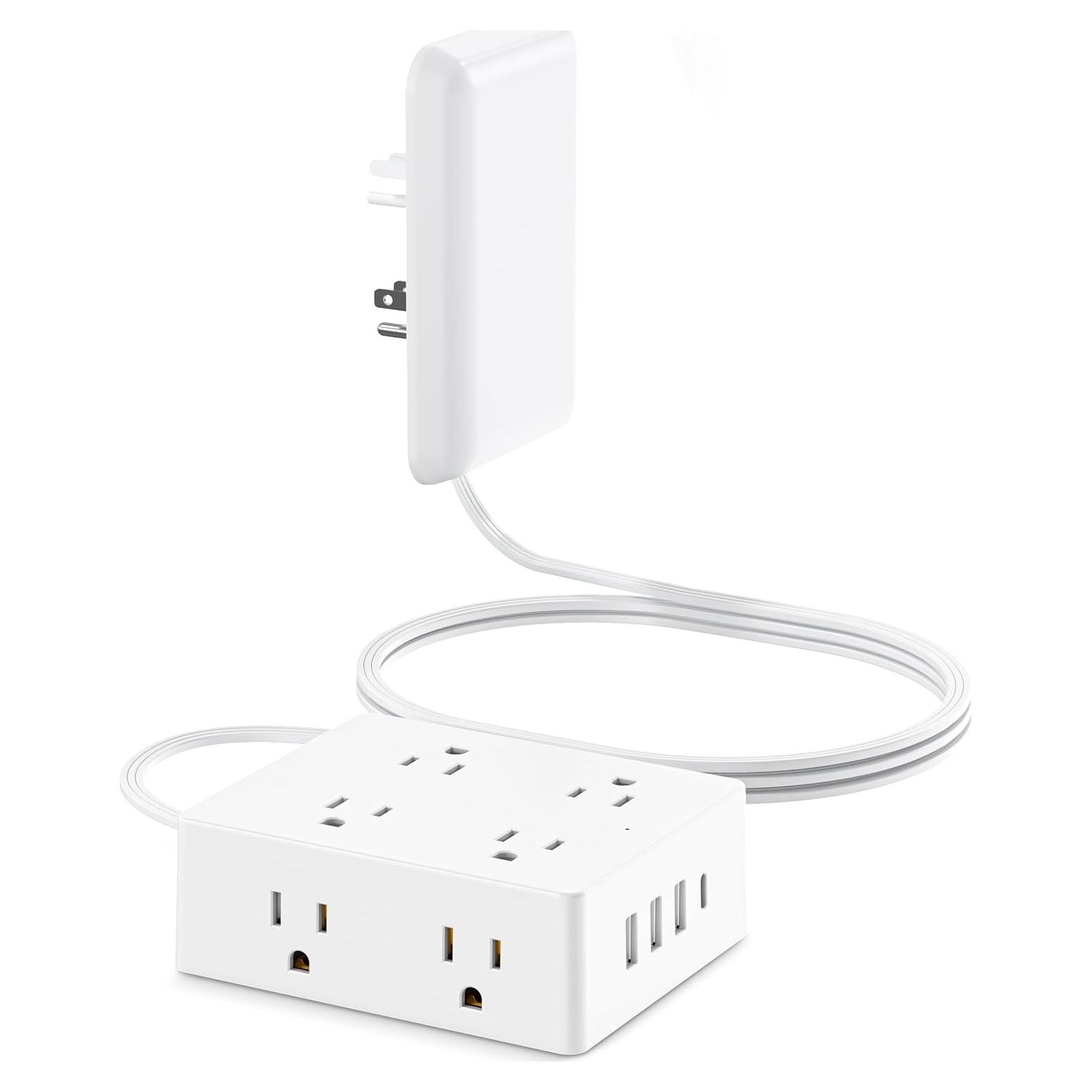 Regleta de Enchufes Olcorife 8 AC + 4 USB 0.91m con Protección