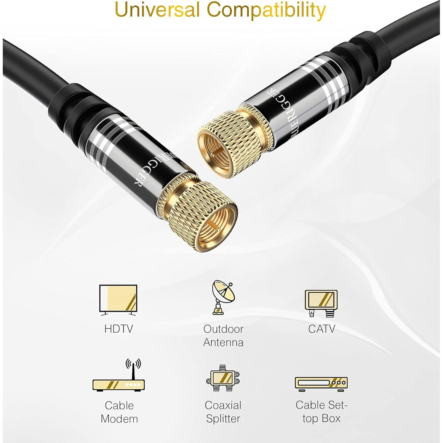 Cable Coaxial Digital BlueRigger RG6 0.91m Triple Blindaje