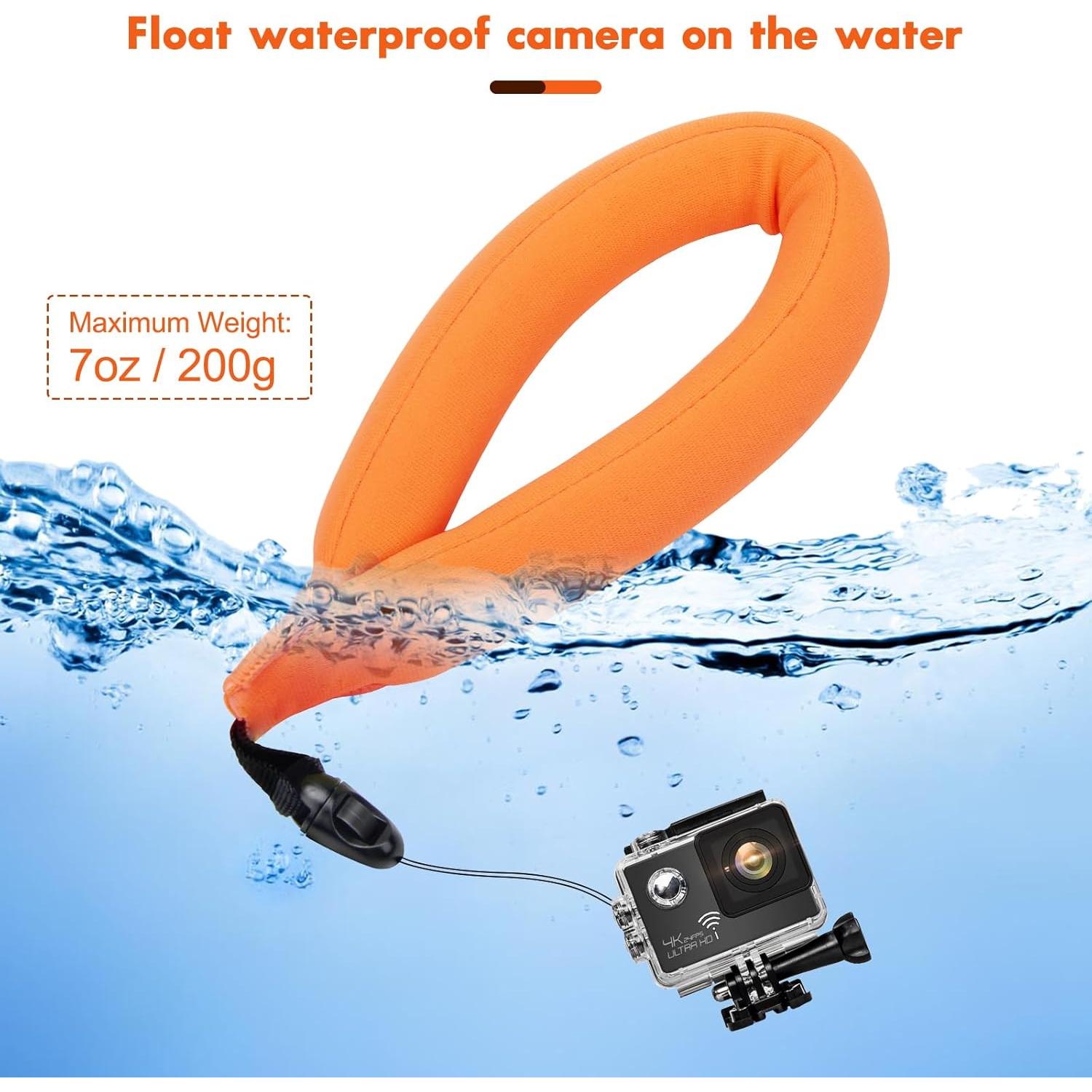 4 Correas Flotantes Impermeables para Cámara Neopreno Naranja