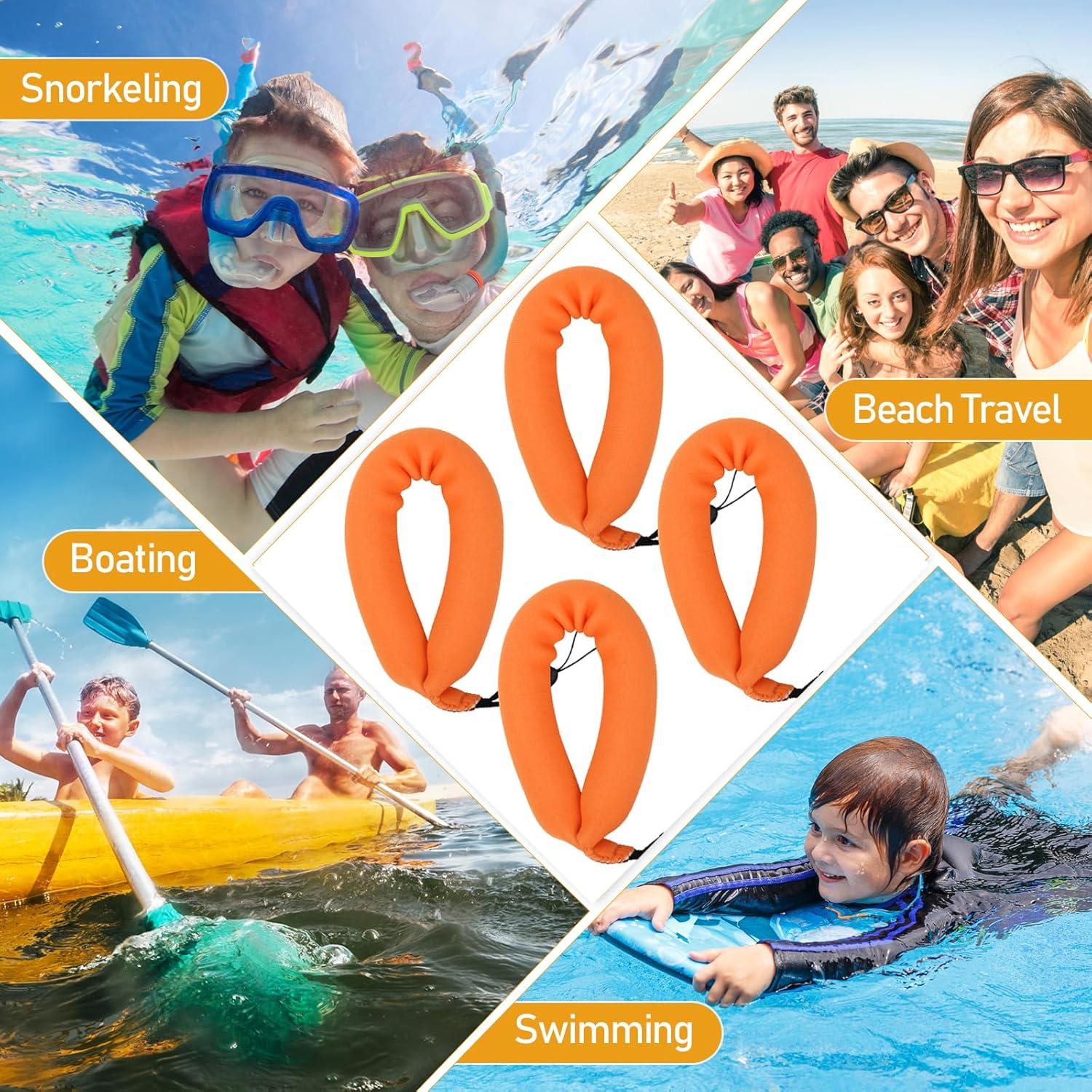 4 Correas Flotantes Impermeables para Cámara Neopreno Naranja