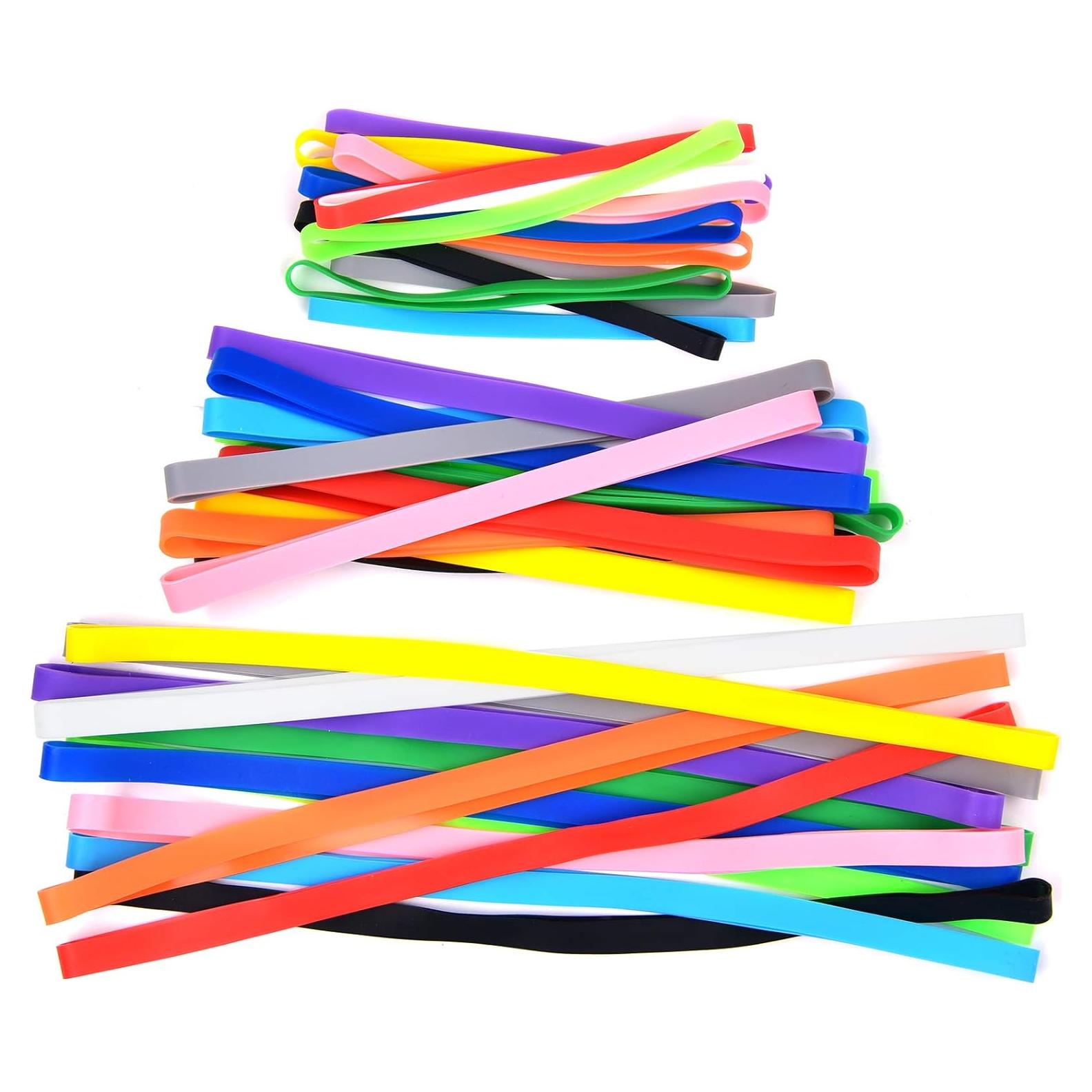 Coopay 36 Piezas Bandas de Goma de Silicona Coloridas 14-30.5 cm