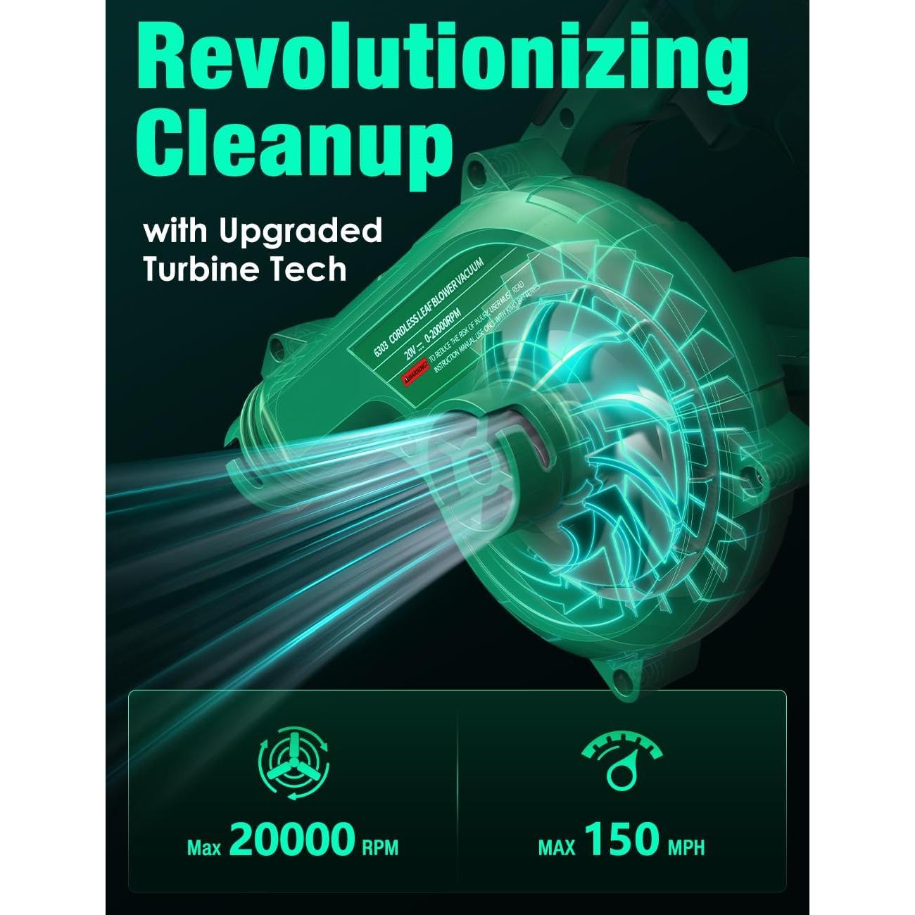 Aspiradora de Hojas KIMO Inalámbrica 4 en 1 20000RPM