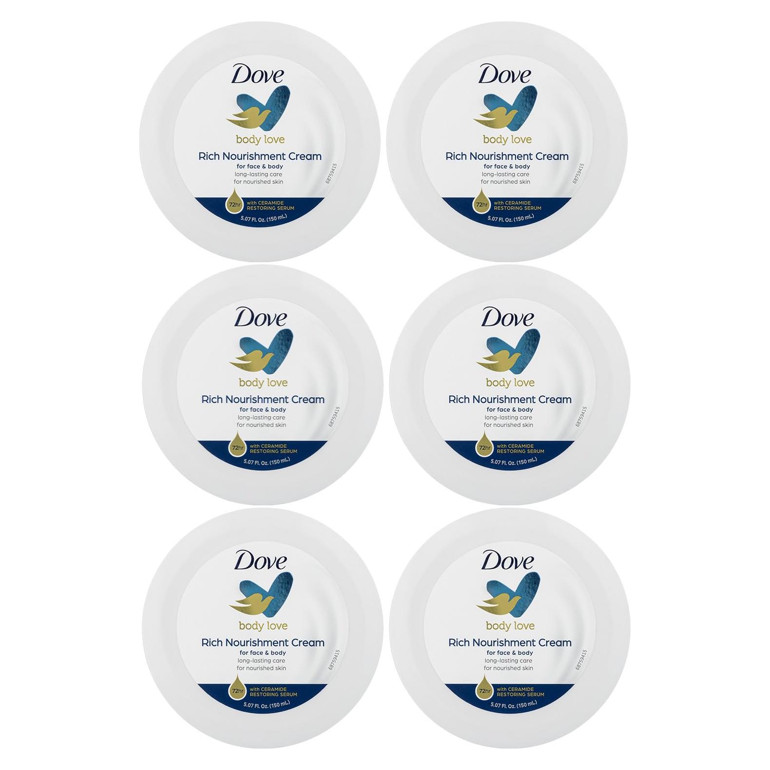 Crema Hidratante Dove Body Love 150 ml x6 para Piel Seca