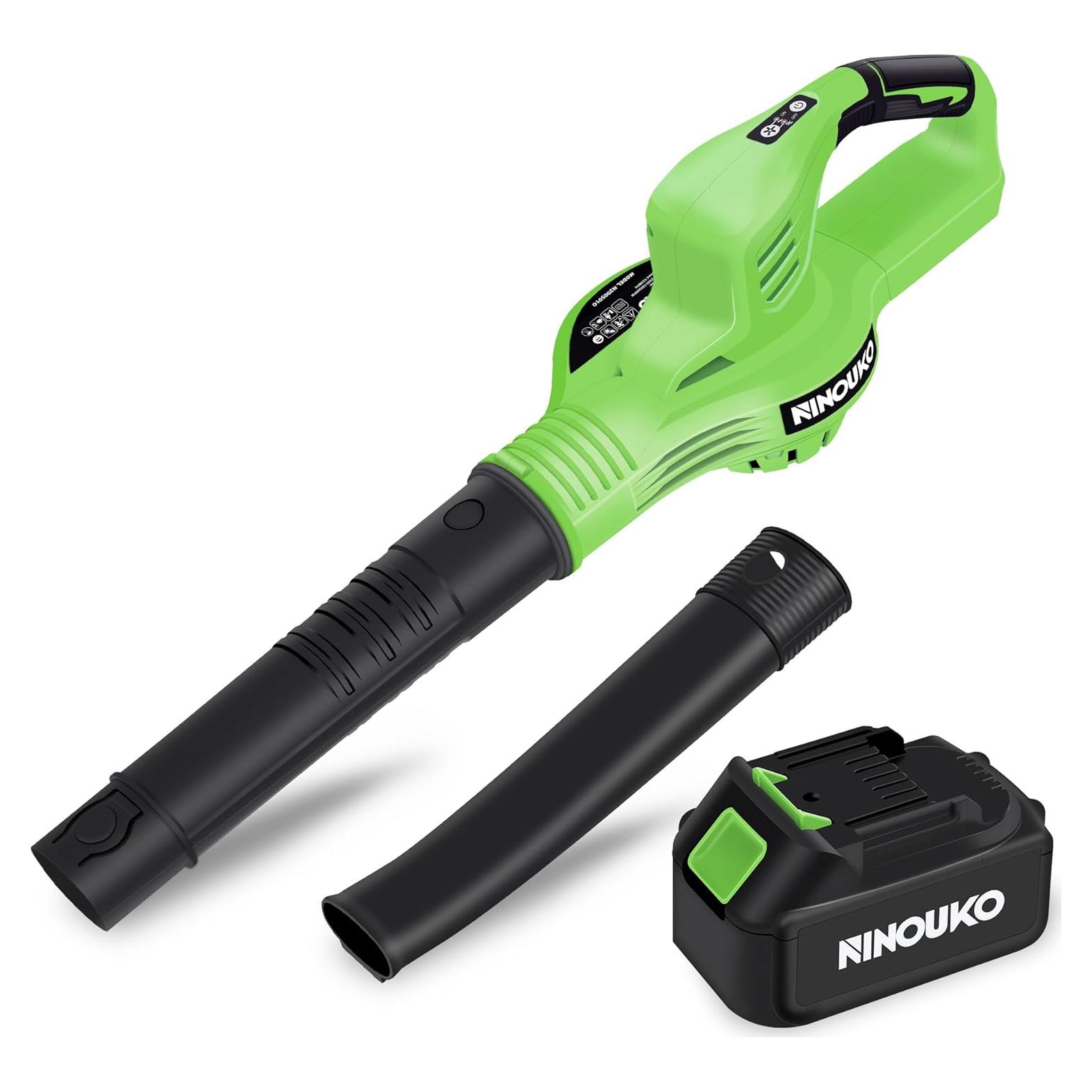 Soplador de Hojas NINOUKO 20V 4000mAh 2 Velocidades Verde