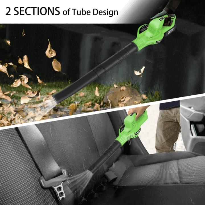 Soplador de Hojas NINOUKO 20V 4000mAh 2 Velocidades Verde