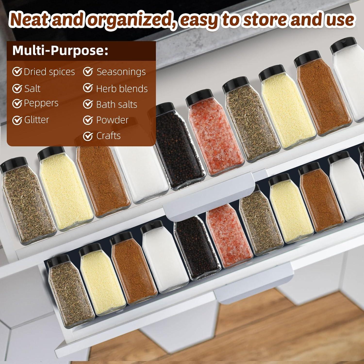 Mifoci 28 Tarros de Especias Plástico 475ml Cuadrados con Etiquetas