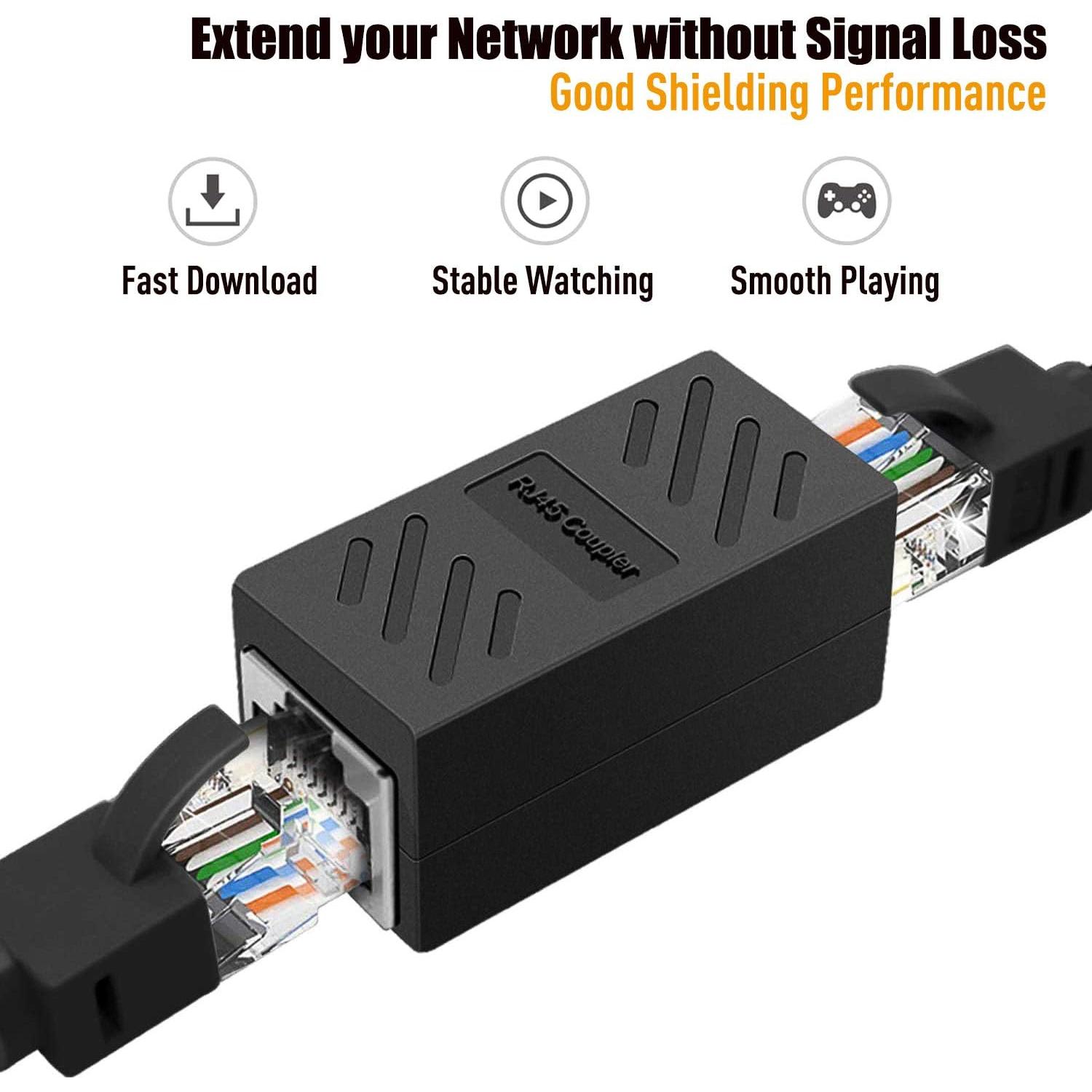 Acoplador RJ45 PLUSPOE Hembra a Hembra 10 Gbps - Paquete de 2