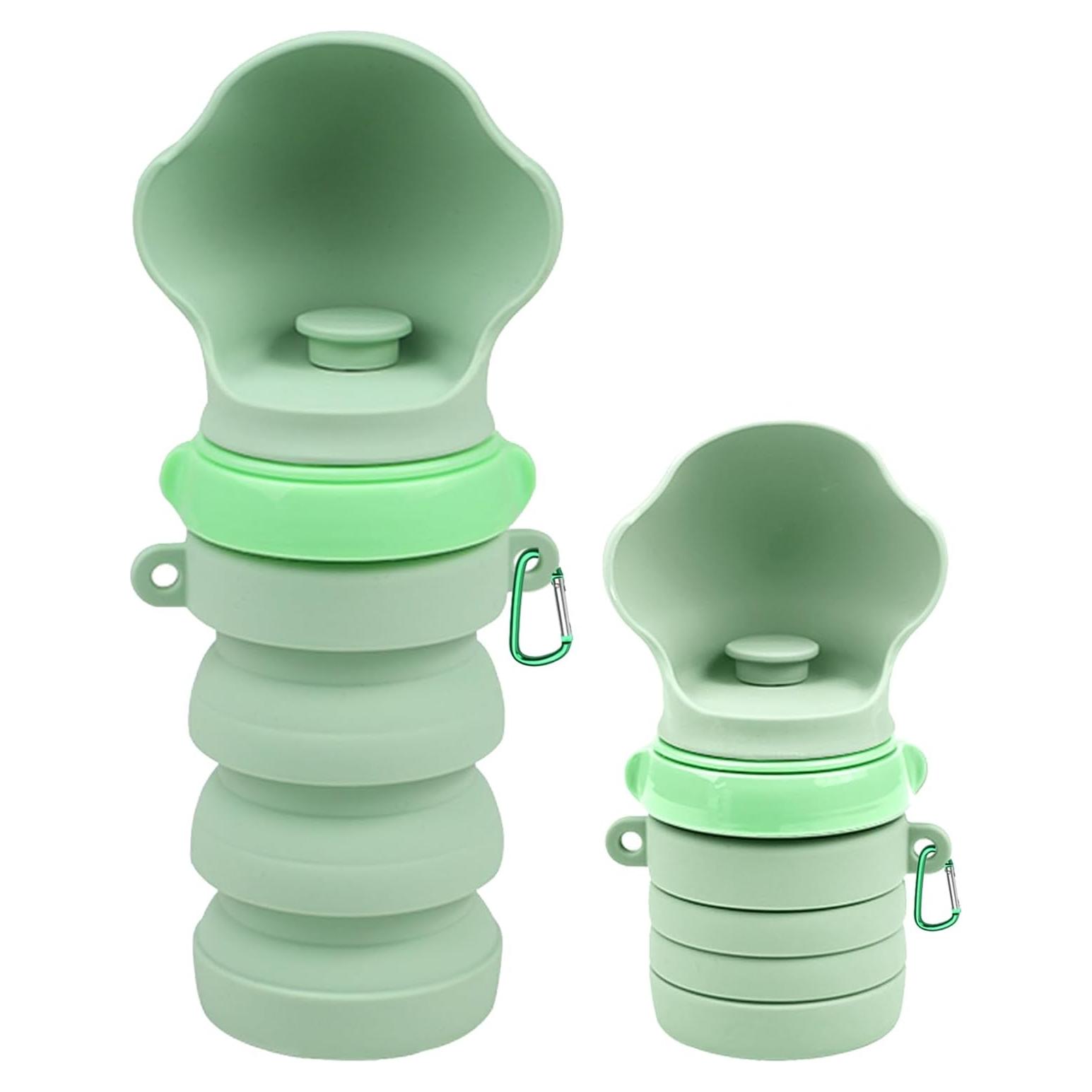 Botella de Agua Plegable para Perros DW001 Verde 414 ml