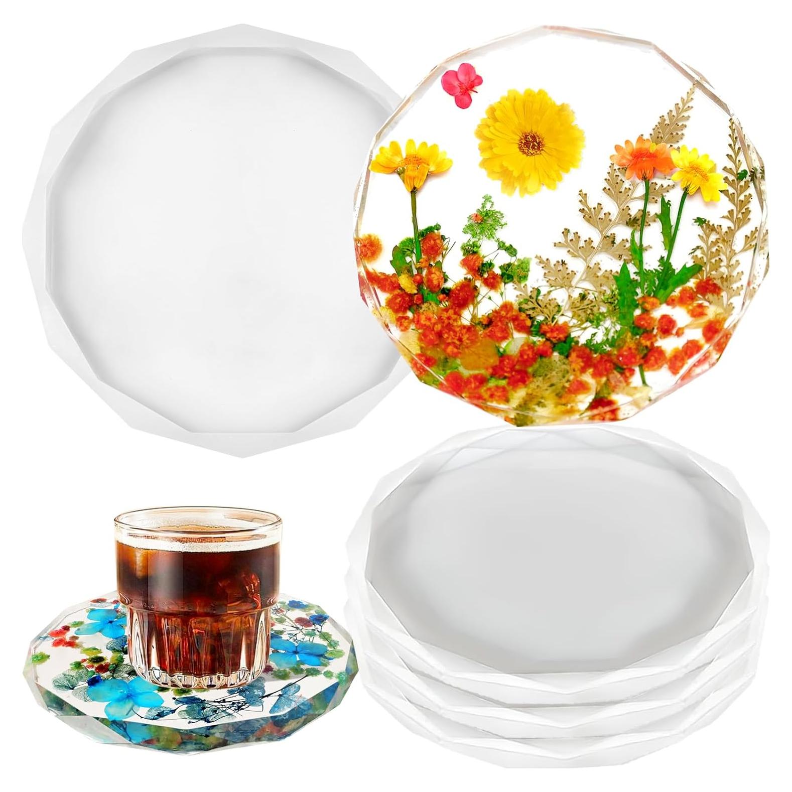 Moldes de Posavasos de Silicona ZQYSING 4 Piezas 13.2 cm