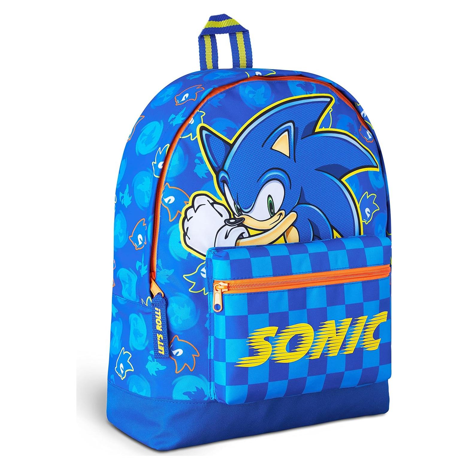 Mochila Escolar Sonic The Hedgehog Niños 39x32x11cm Azul