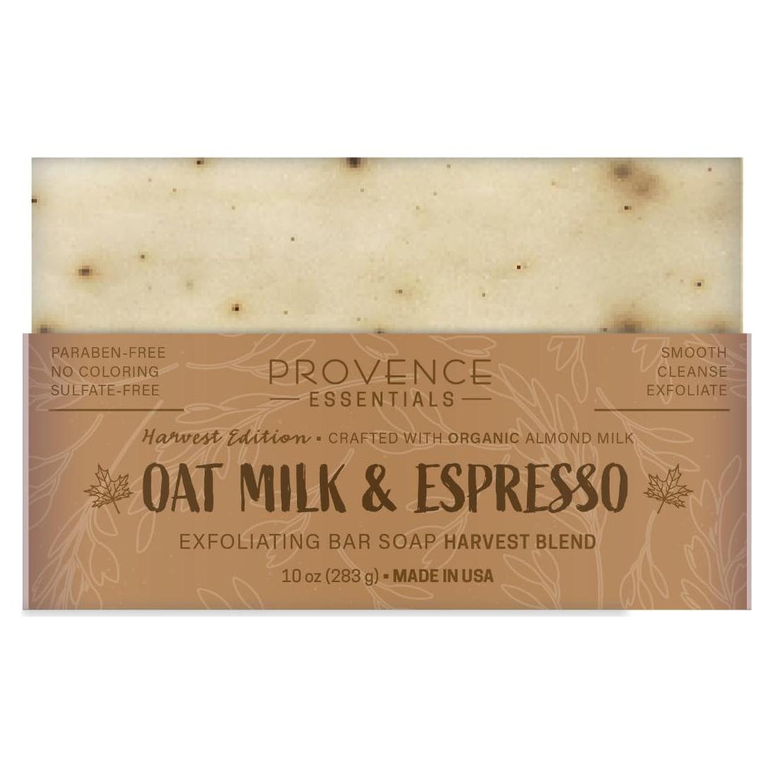 Jabón Exfoliante Natural Provence Essentials 284g Leche de Avena y Espresso