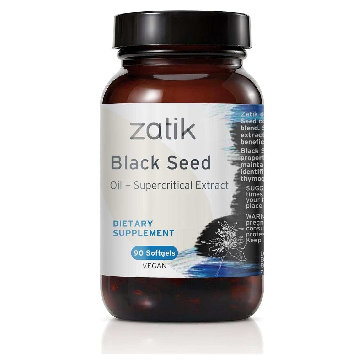 Zatik Naturals Aceite de Semilla de Comino Negro Orgánico 90 Cápsulas