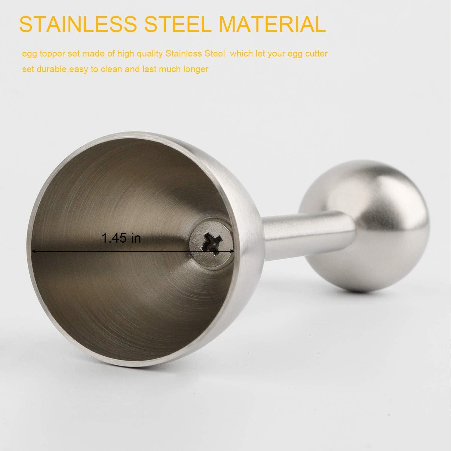 Juego Cortador de Huevos YellRin Acero Inoxidable 1 Cortador 4 Cucharas 4 Tazas