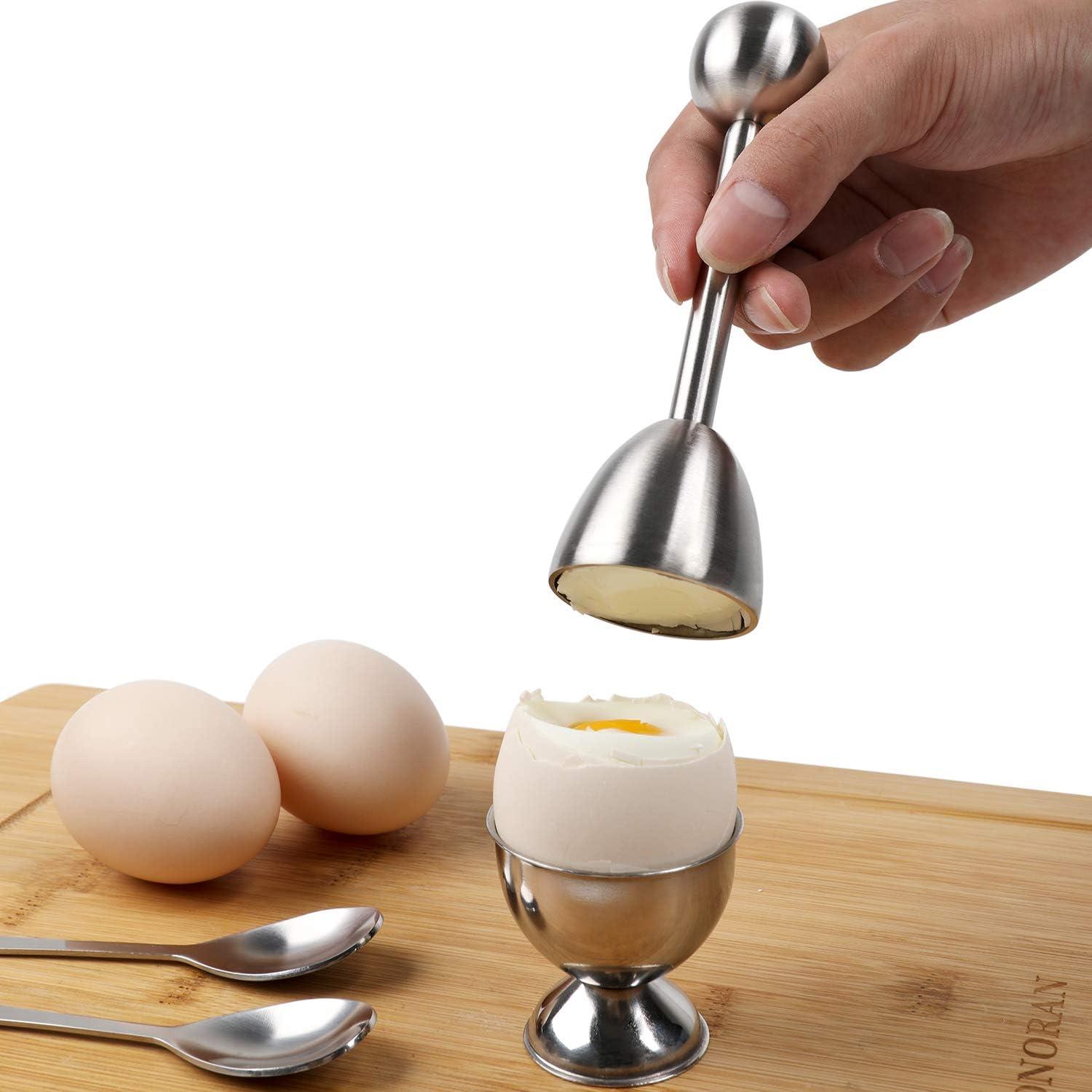 Juego Cortador de Huevos YellRin Acero Inoxidable 1 Cortador 4 Cucharas 4 Tazas