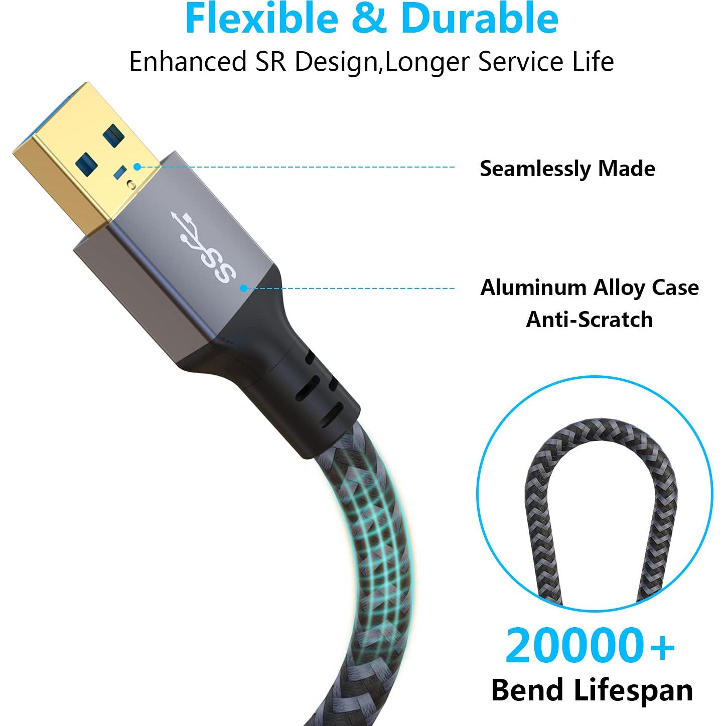 Cable de Extensión USB 3.0 Hisatey 0.91m Macho a Hembra