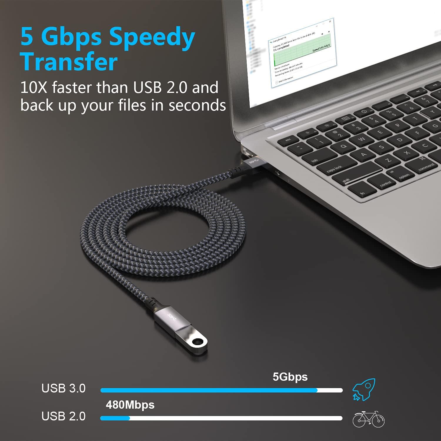 Cable de Extensión USB 3.0 Hisatey 0.91m Macho a Hembra