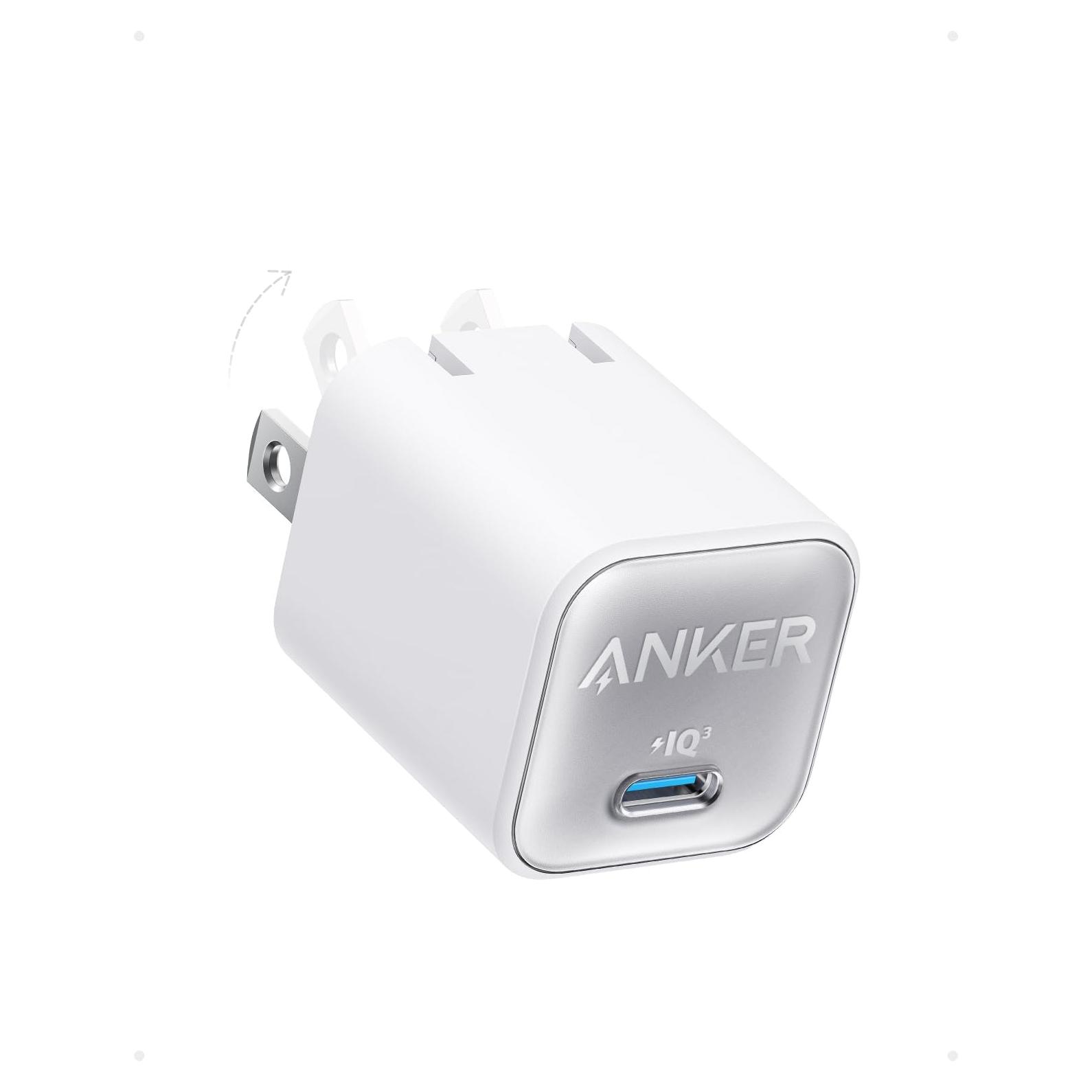 Cargador Anker 511 Nano 3 USB C 30W Carga Rápida Blanco
