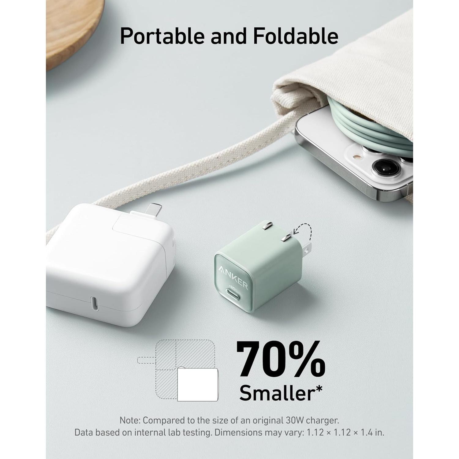 Cargador Anker 511 Nano 3 USB C 30W Carga Rápida Blanco