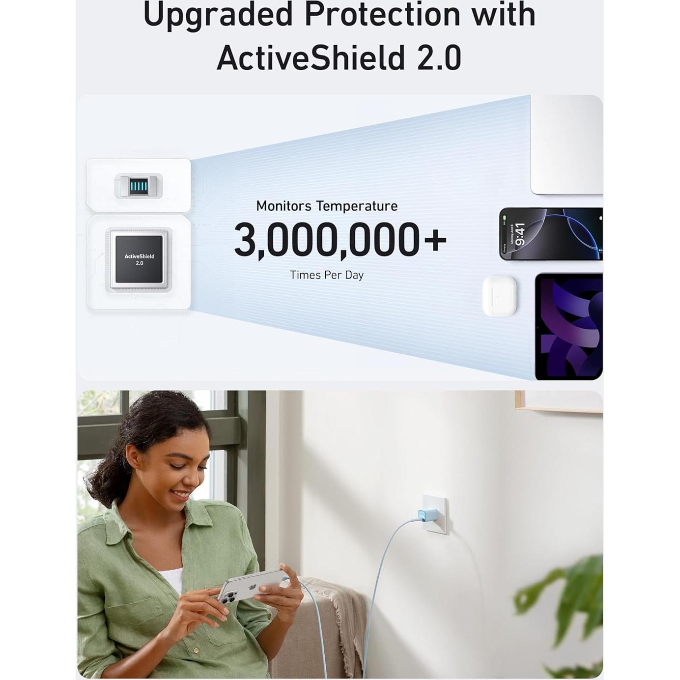 Cargador Anker 511 Nano 3 USB C 30W Carga Rápida Blanco