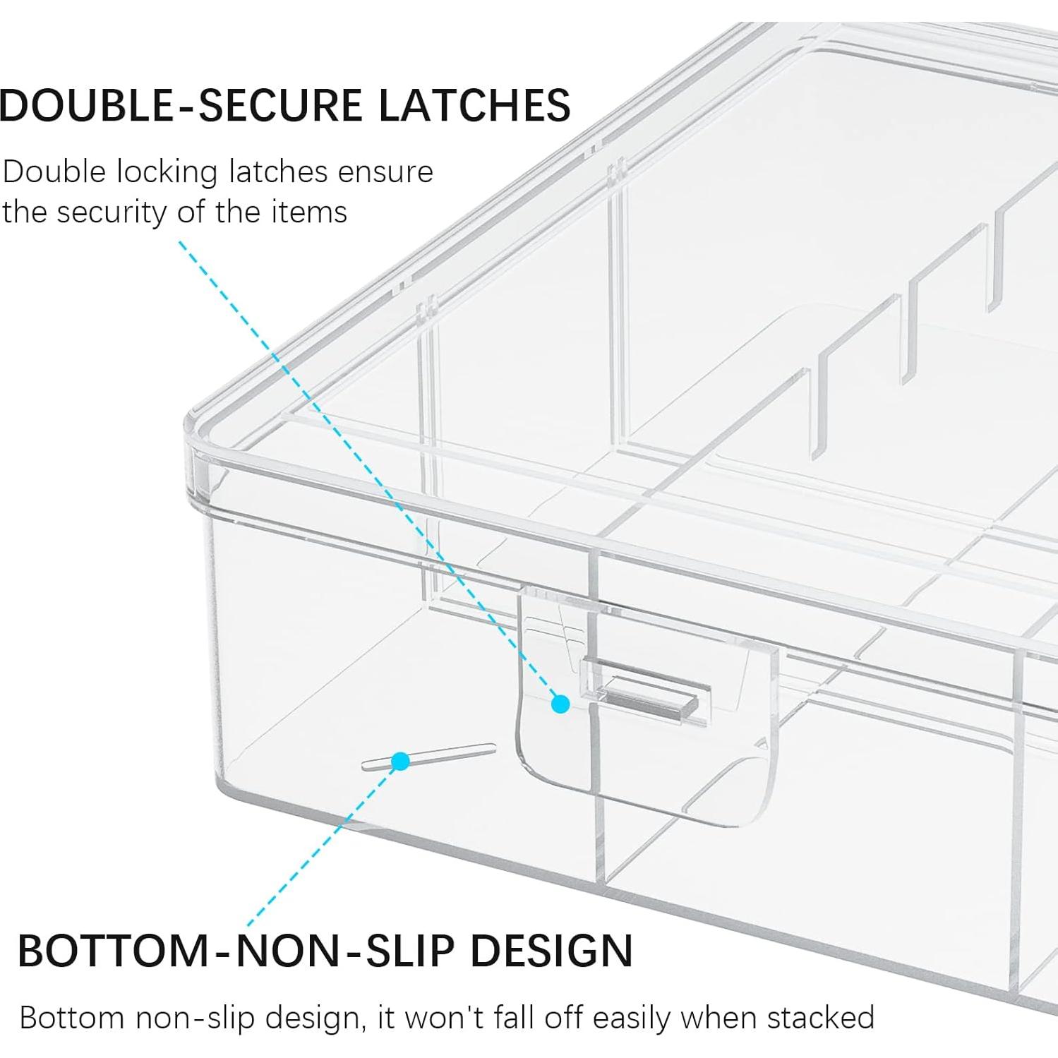 clear visible plastic storage box cosmetic tools storage box makeup tools fishing tackle accessory box organizer jewelry screws hardware accessories organizer box (4Pack)