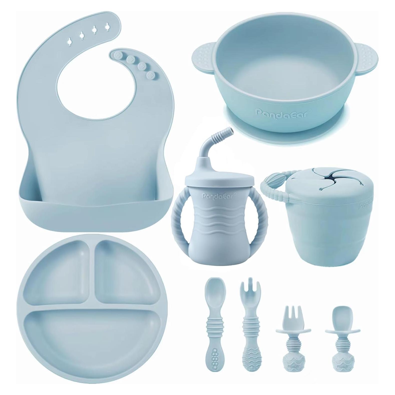 Conjunto de Alimentación de Silicona PandaEar 9 Piezas Bebés