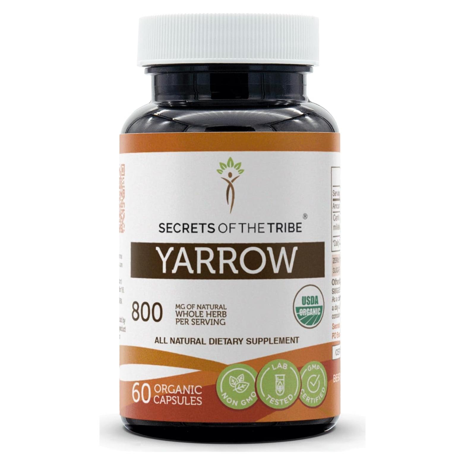 Cápsulas Orgánicas de Yarrow USDA 60 Unidades - Secretos de la Tribu