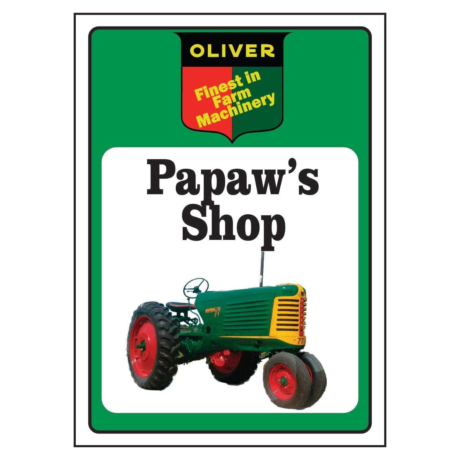 Cartel de Tractor Oliver 20x30 cm Aluminio Moderno