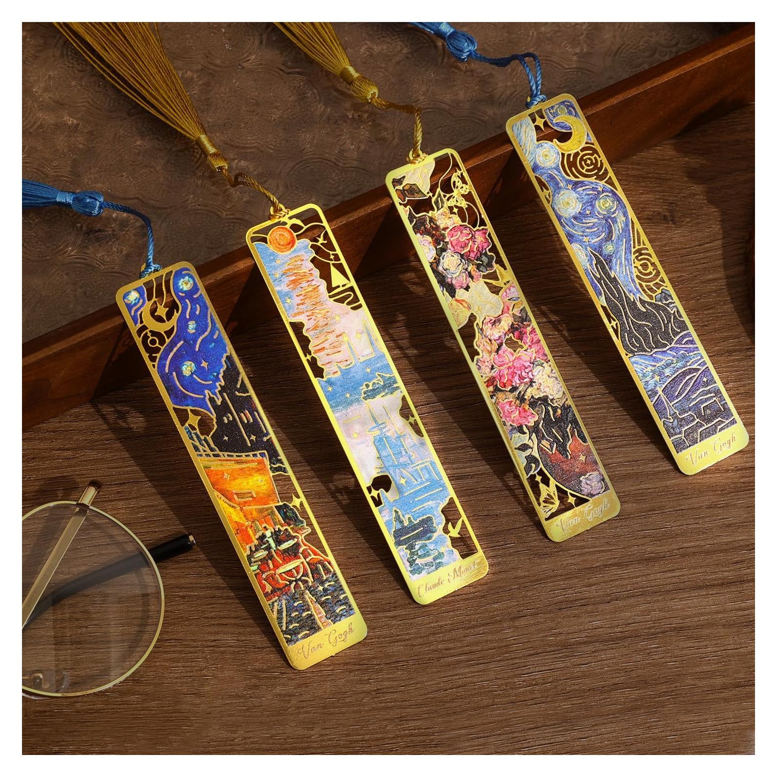 4 Marcadores de Metal con Borlas Emmoolife - Pintura al Óleo