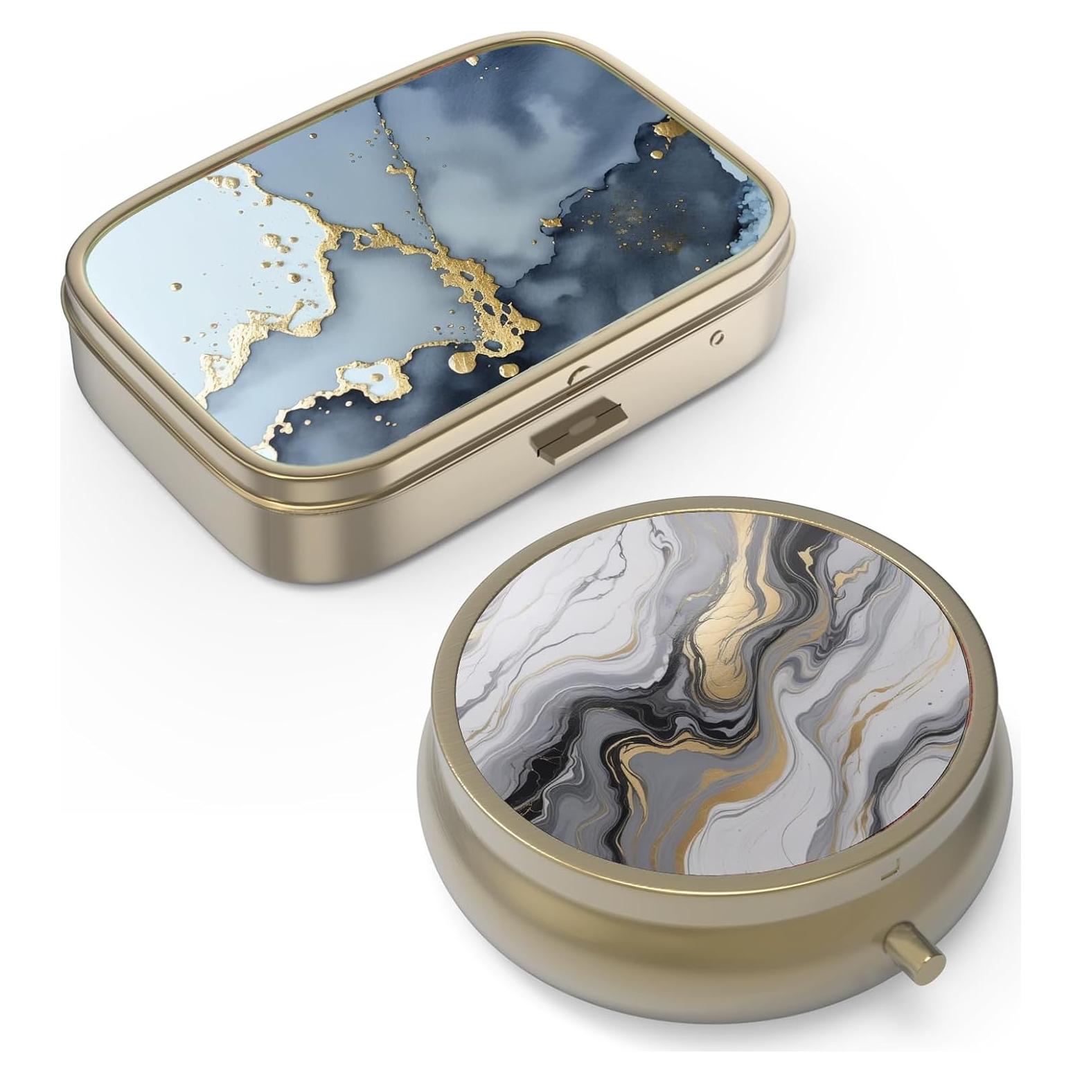 Estuche para Pastillas Hion 2 Piezas con Espejo y Compartimentos