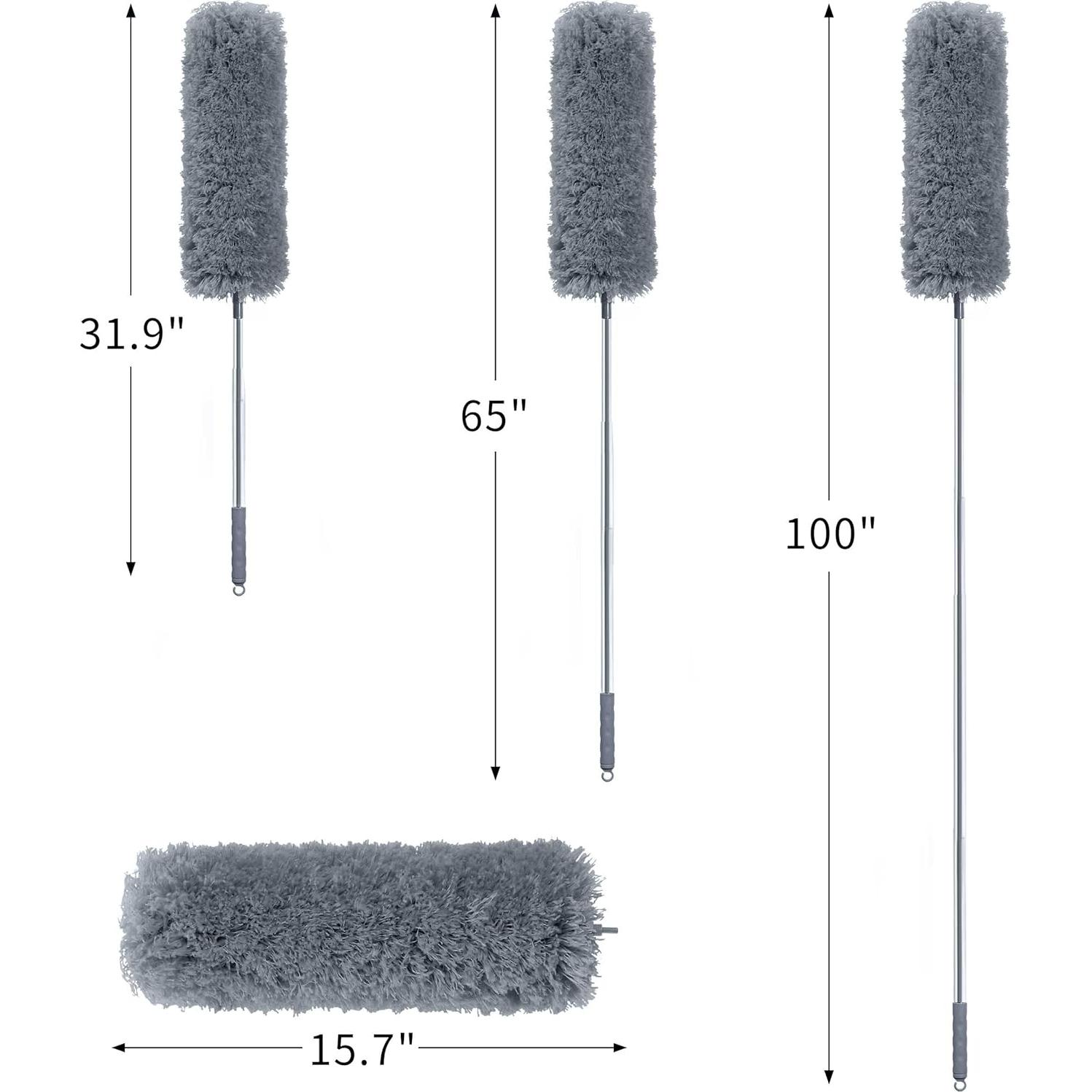 Plumero Extensible BOOMJOY de Microfibra 254 cm Gris Oscuro