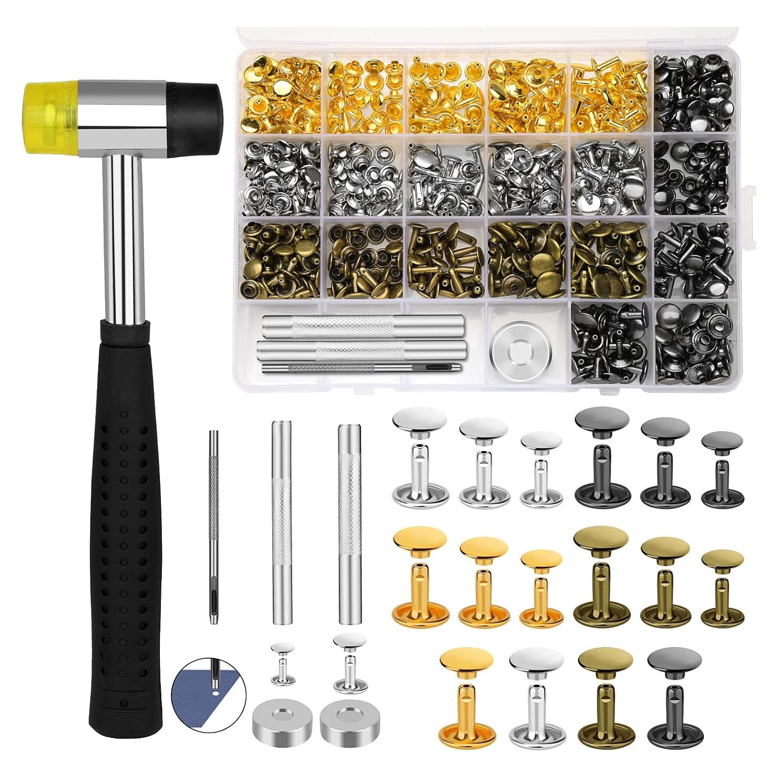 Kit de Remaches de Cuero TLKKUE 240 Piezas con Martillo
