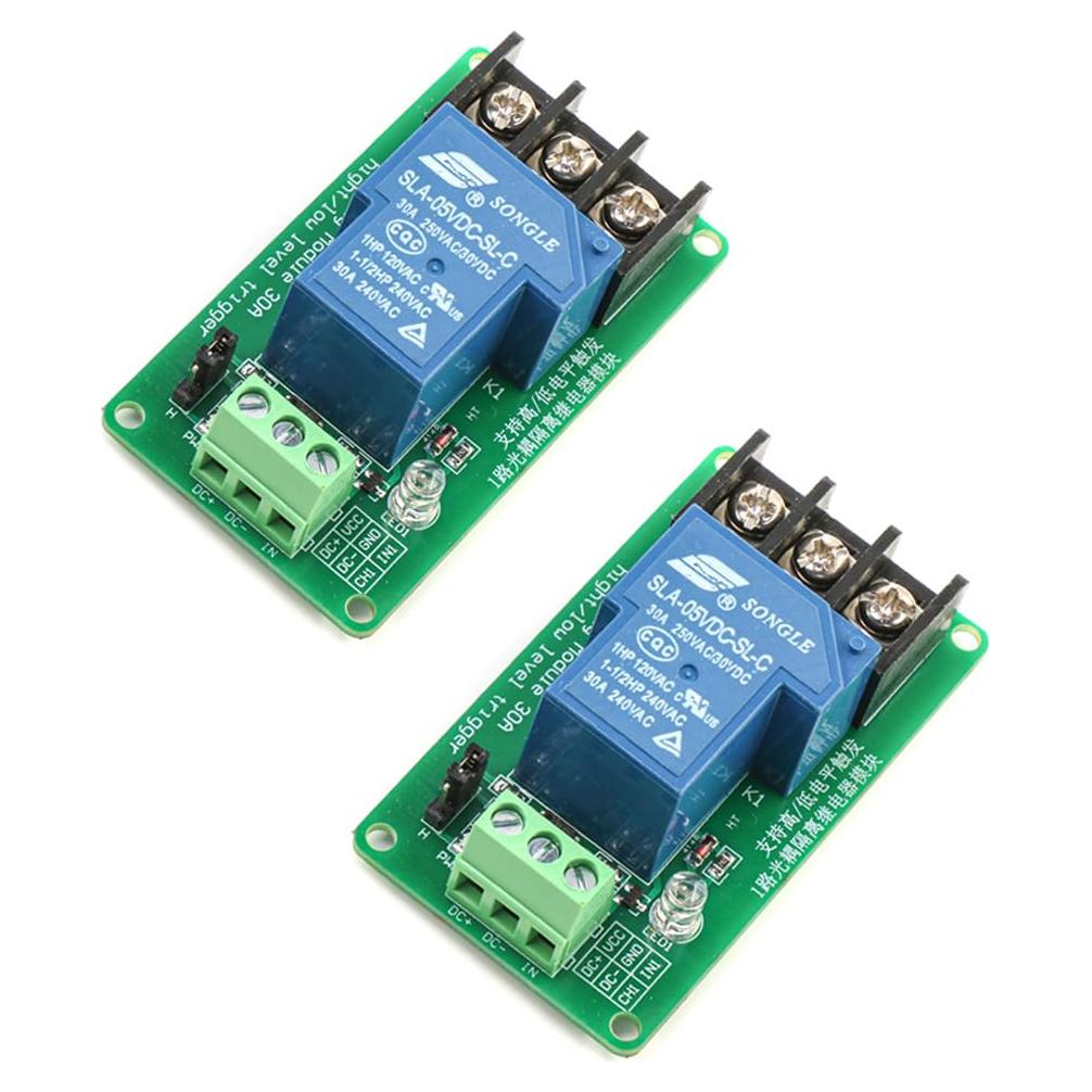 Módulo de Relé 5V 30A HiLetgo Aislación Optoacoplador 2 Pcs