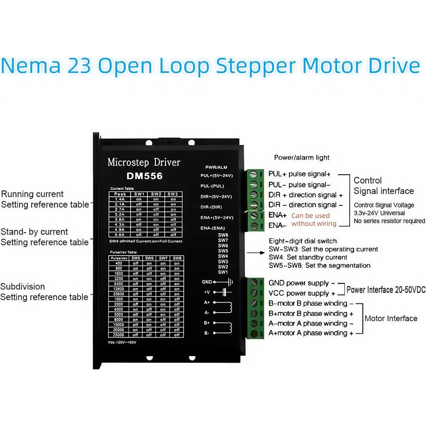 Kit Controlador CNC 3 Ejes TOSEASTARS Motor Nema23 3Nm