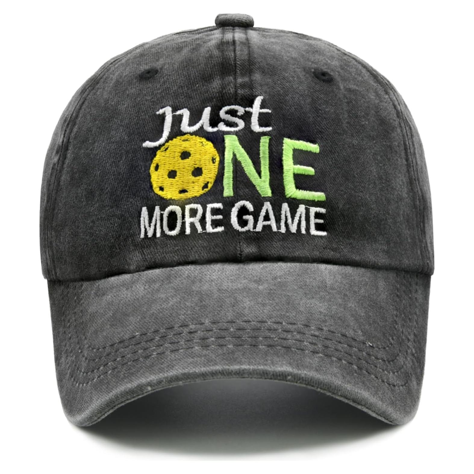 Gorra de Pickleball Ajustable Bordada 100% Algodón Negra