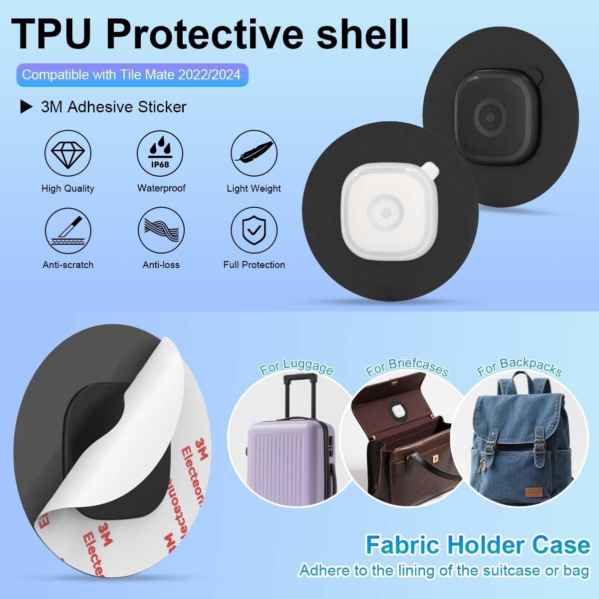 Funda Impermeable para Tile Mate 2024 - 2 Piezas Negro y Blanco