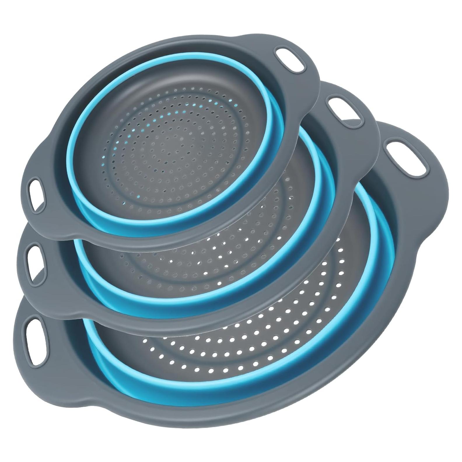 Juego de Coladores Plegables Cluren 3 Piezas Antideslizante