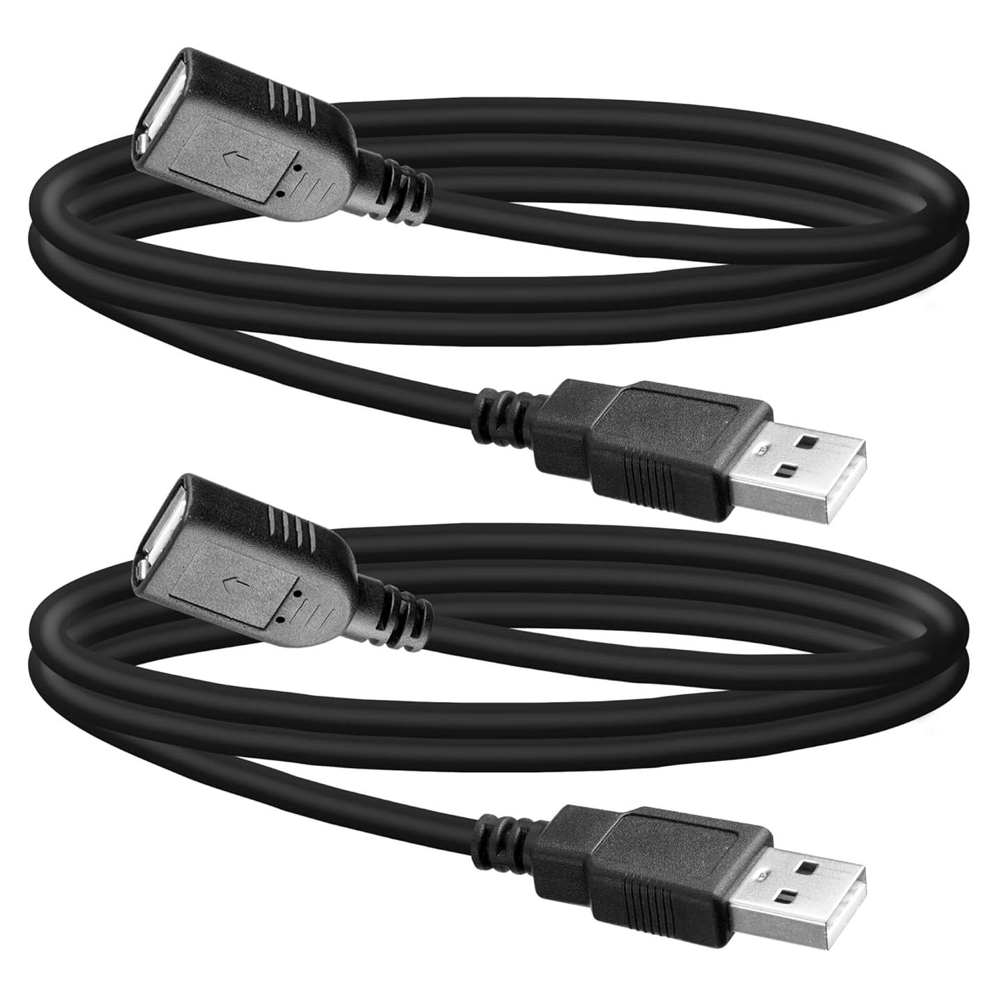 Cable de Extensión USB 2.0 Macho a Hembra SaiTech IT 45cm 2 Pack