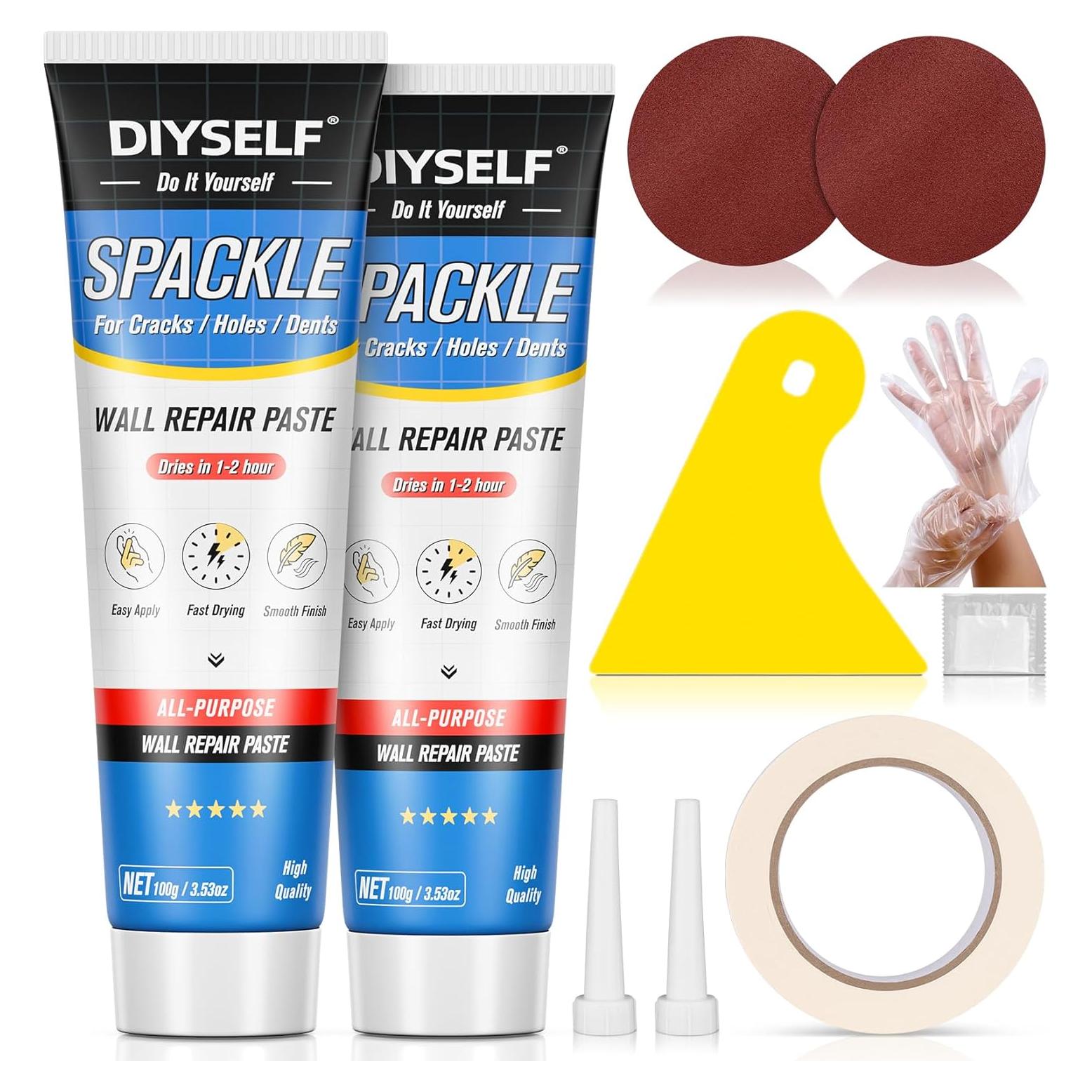 Kit de Reparación de Paneles de Yeso DIYSELF 9 Paquetes 2x100g