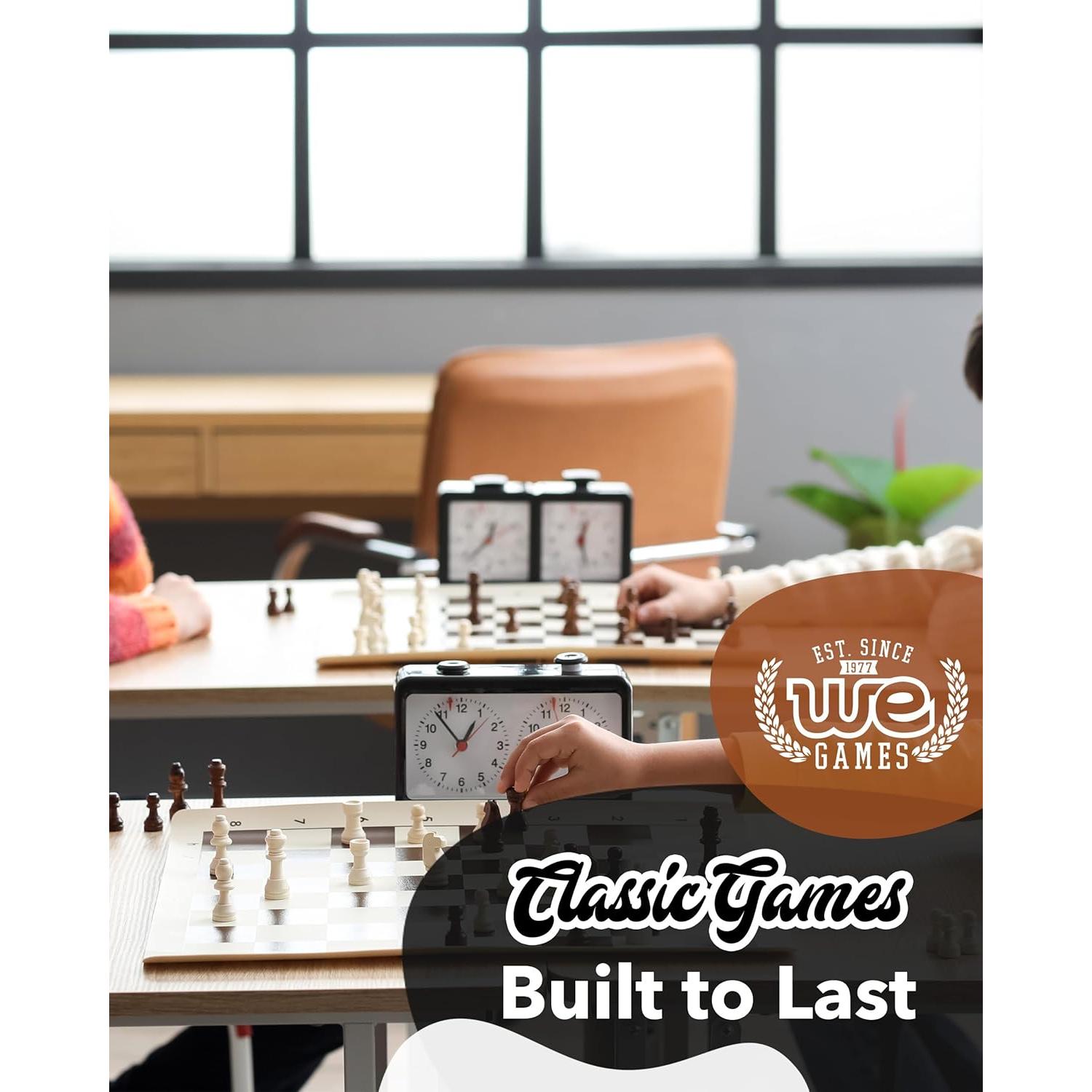 Juego de Ajedrez de Torneo WE Games - 34 Piezas y Tablero Plegable