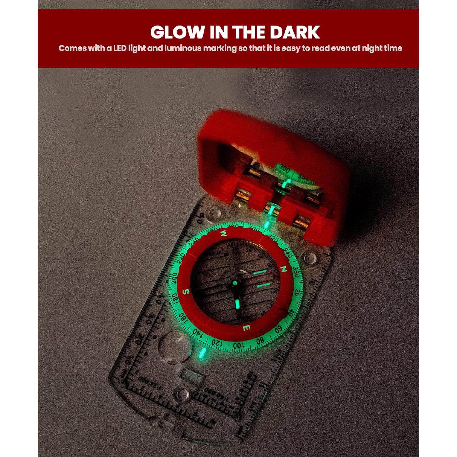 Brújula de Boy Scout TurnOnSport con Espejo y Declinación Ajustable